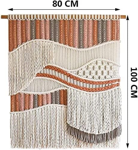 Blue Fringe Macrame Wall Hanging Tapestry