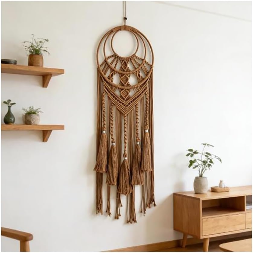 Neutral Tasseled Boho Macrame Wall Hanging