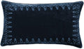 Midnight Blue Embroidered Lumbar Pillow