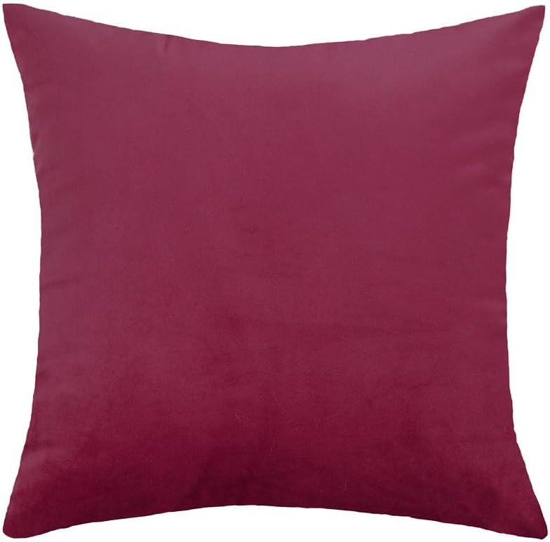 Burgundy Velvet Filled Euro Throw Pillows 2 Pack