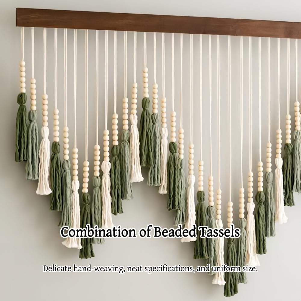 Boho Beaded Tassel Macrame Wall Hanging