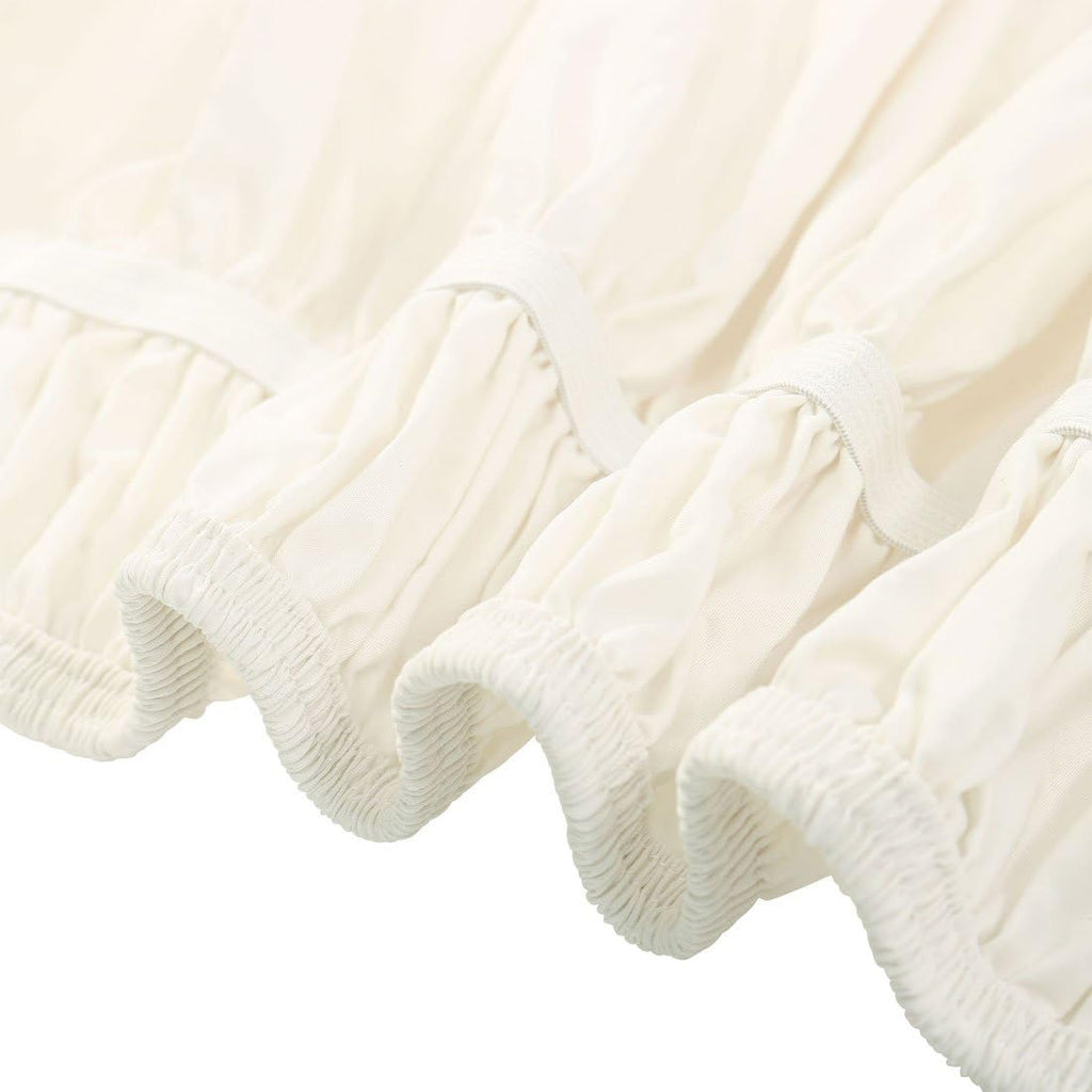 Ivory Elastic Wrap Around King Bed Skirt