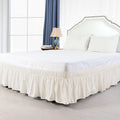 Ivory Elastic Wrap Around King Bed Skirt