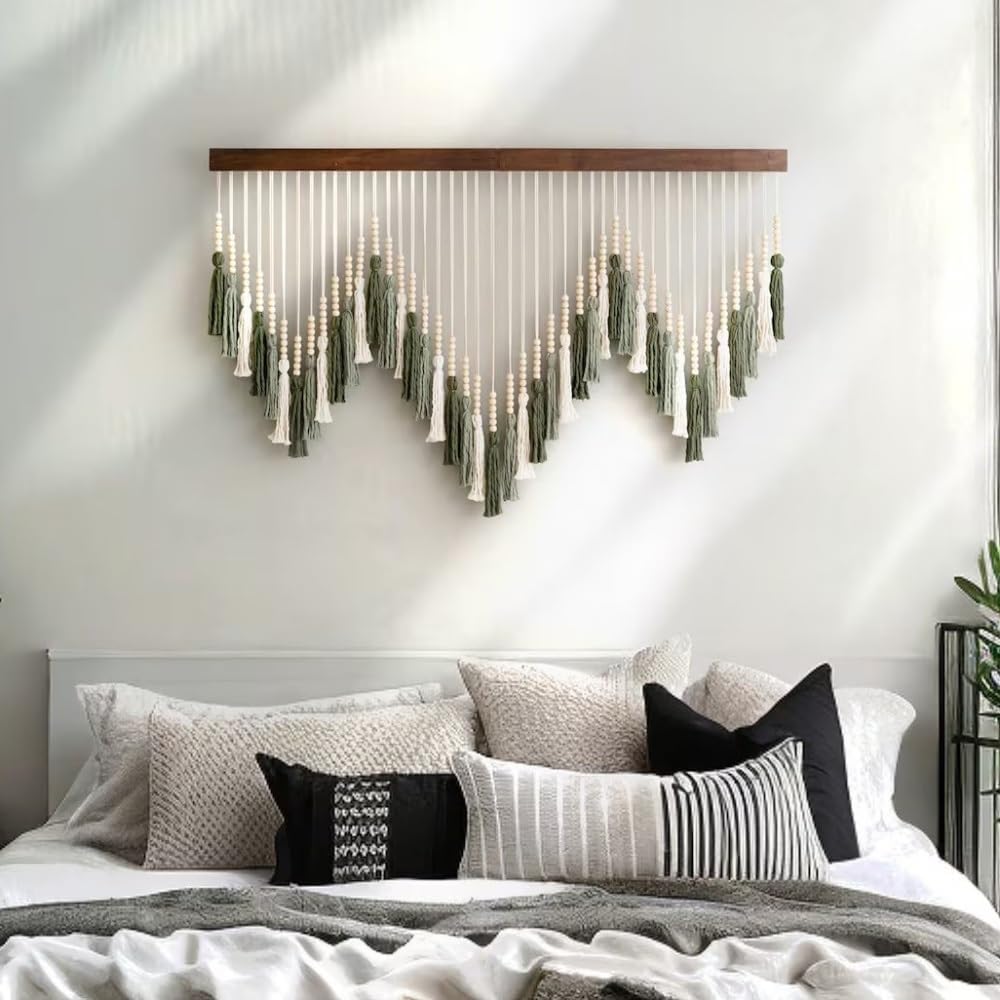 Boho Beaded Tassel Macrame Wall Hanging