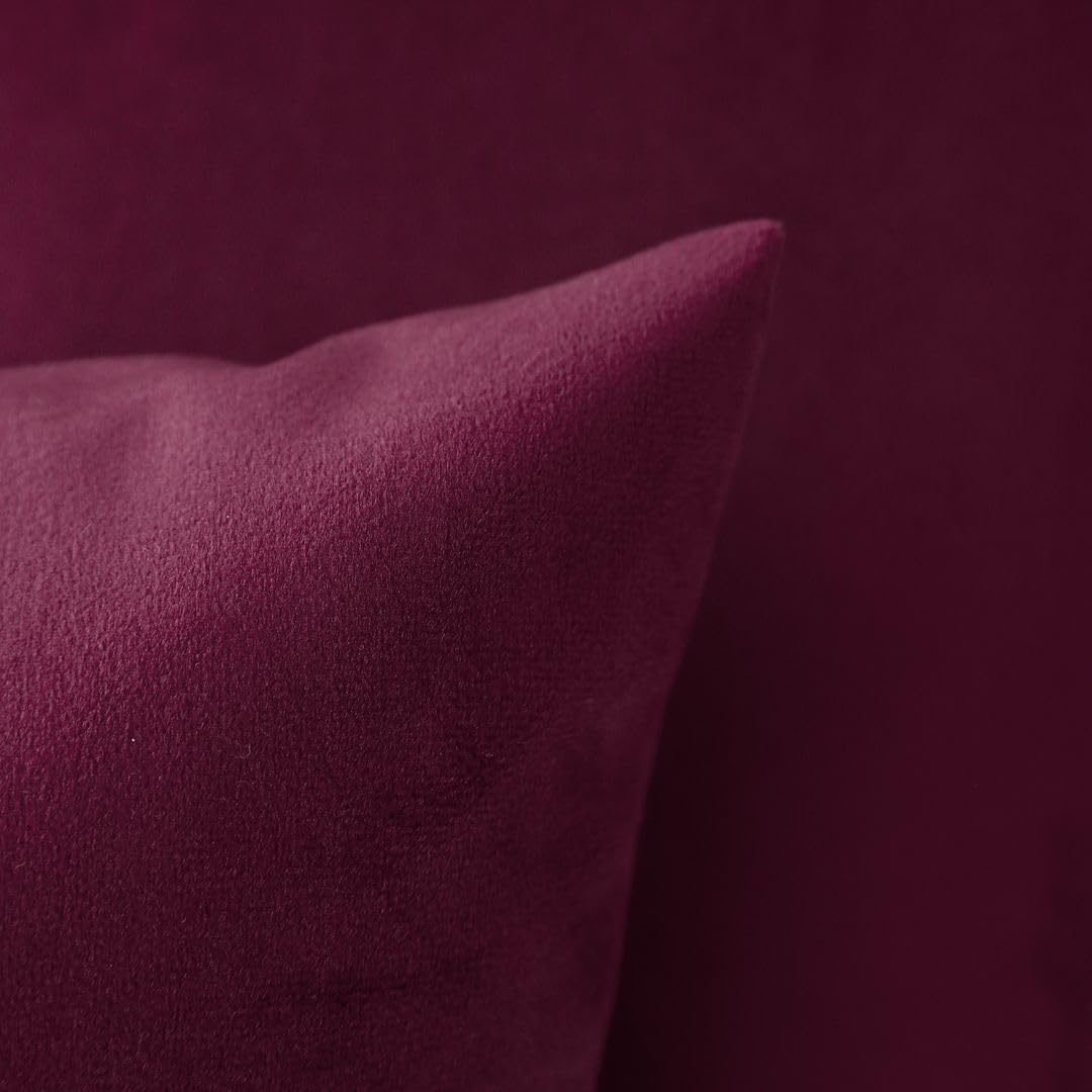 Burgundy Velvet Filled Euro Throw Pillows 2 Pack