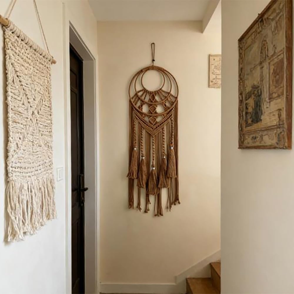 Neutral Tasseled Boho Macrame Wall Hanging