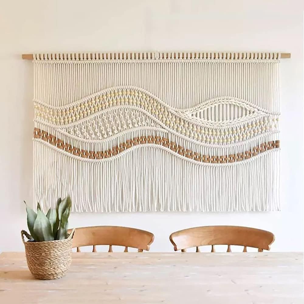 Boho Tassel Knitted Macrame Wall Hanging