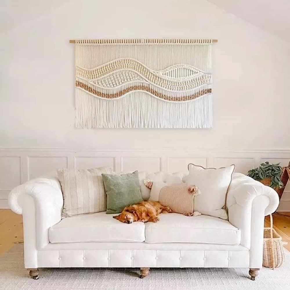 Boho Tassel Knitted Macrame Wall Hanging