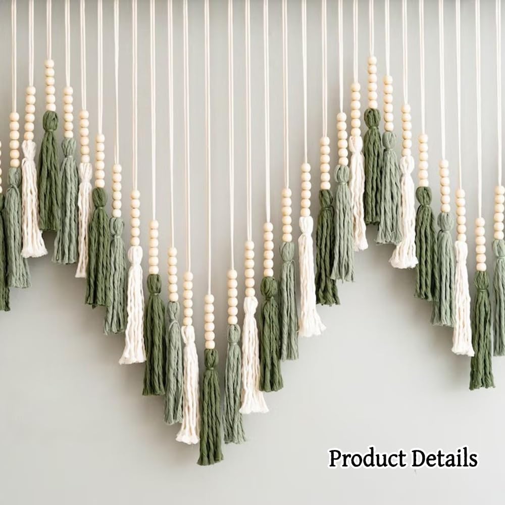 Boho Beaded Tassel Macrame Wall Hanging