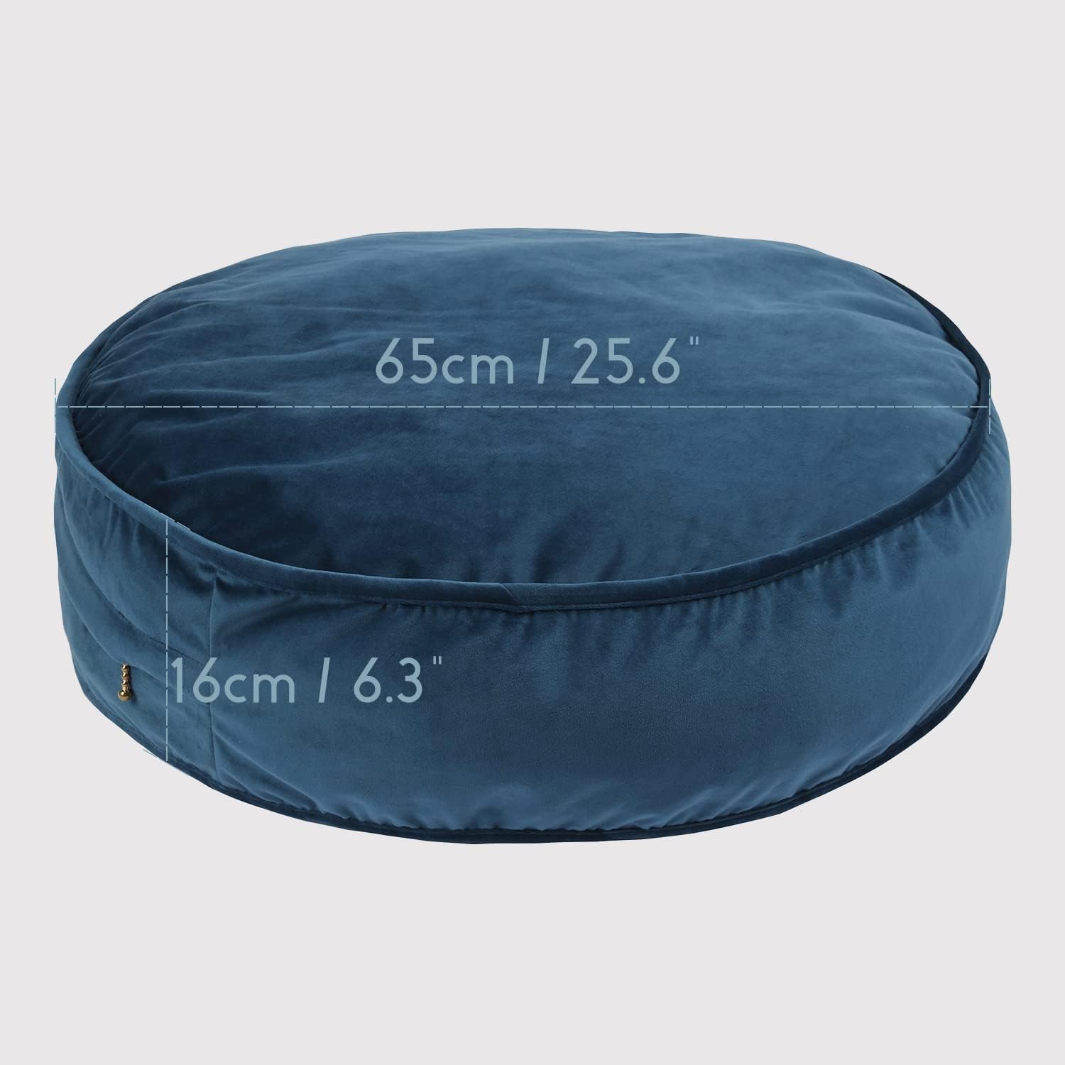 Teal Round Velvet Floor Cushion Pillow