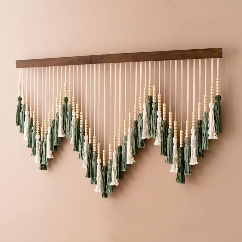 Boho Beaded Tassel Macrame Wall Hanging