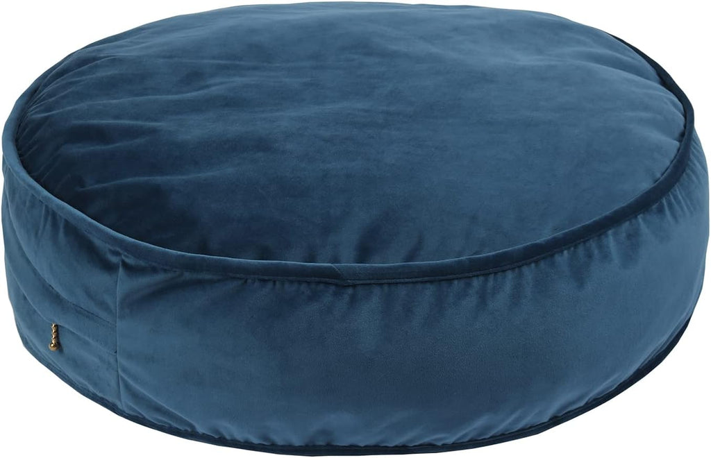 Teal Round Velvet Floor Cushion Pillow
