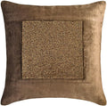 Brown Beaded Velvet Euro Throw Pillow Covers