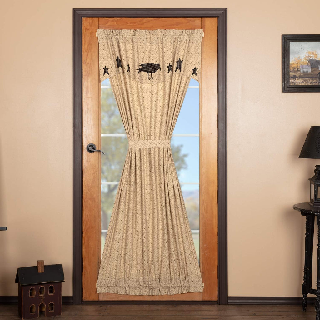 Crow Star Applique Door Window Curtain Set
