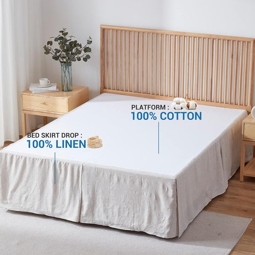 Basic Linen King Bed Skirt 18 Inch Drop
