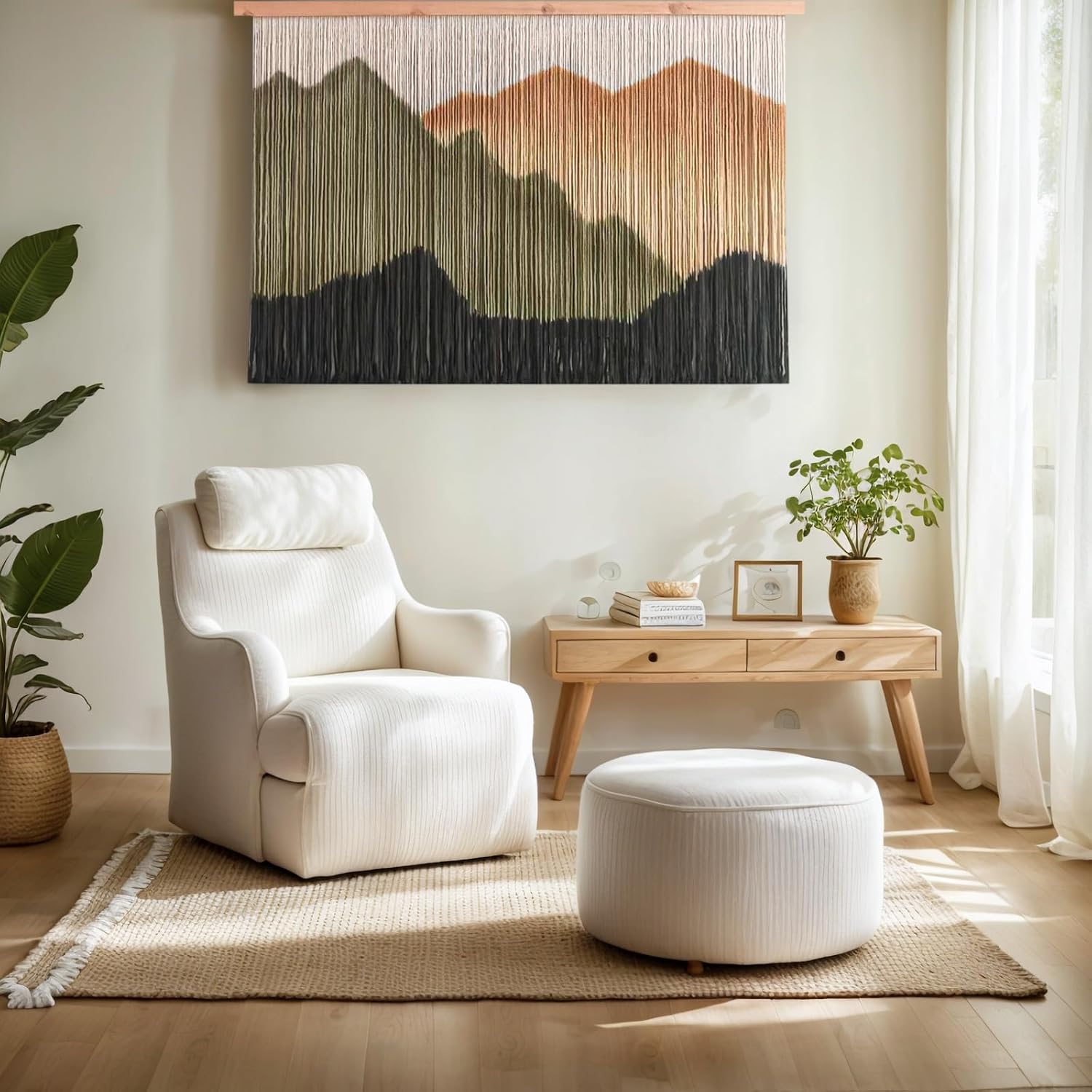 Coffee Dip Dyed Large Macrame Wall Hanging Tapestry