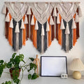 Orange Layered Tassel Macrame Wall Hanging