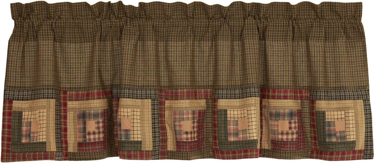 72" Green Plaid Kitchen Window Valance