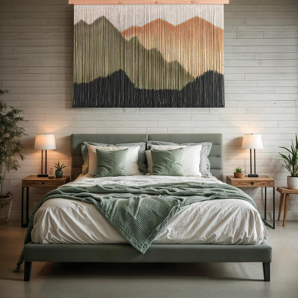 Coffee Dip Dyed Large Macrame Wall Hanging Tapestry
