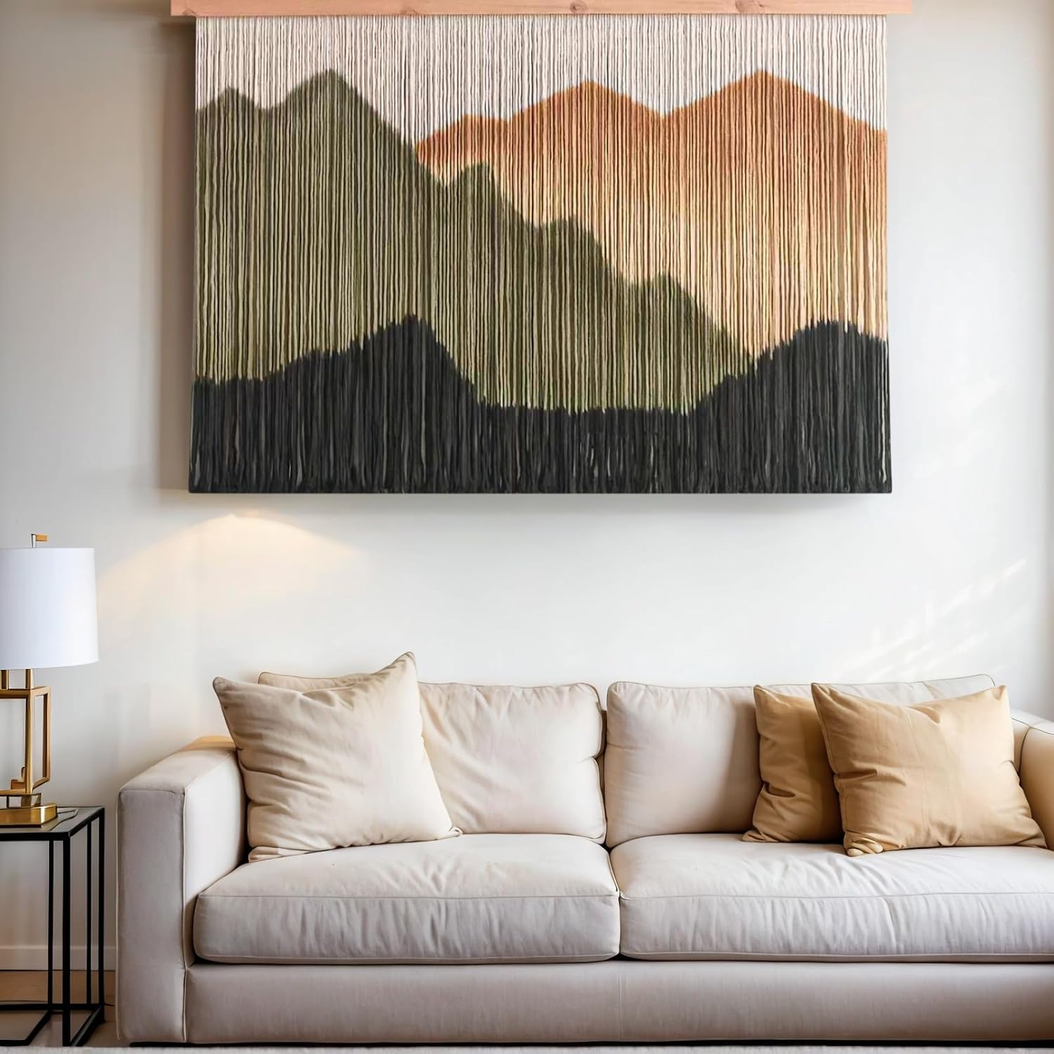 Coffee Dip Dyed Large Macrame Wall Hanging Tapestry