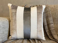 Grey Striped Velvet Throw Pillow Covers