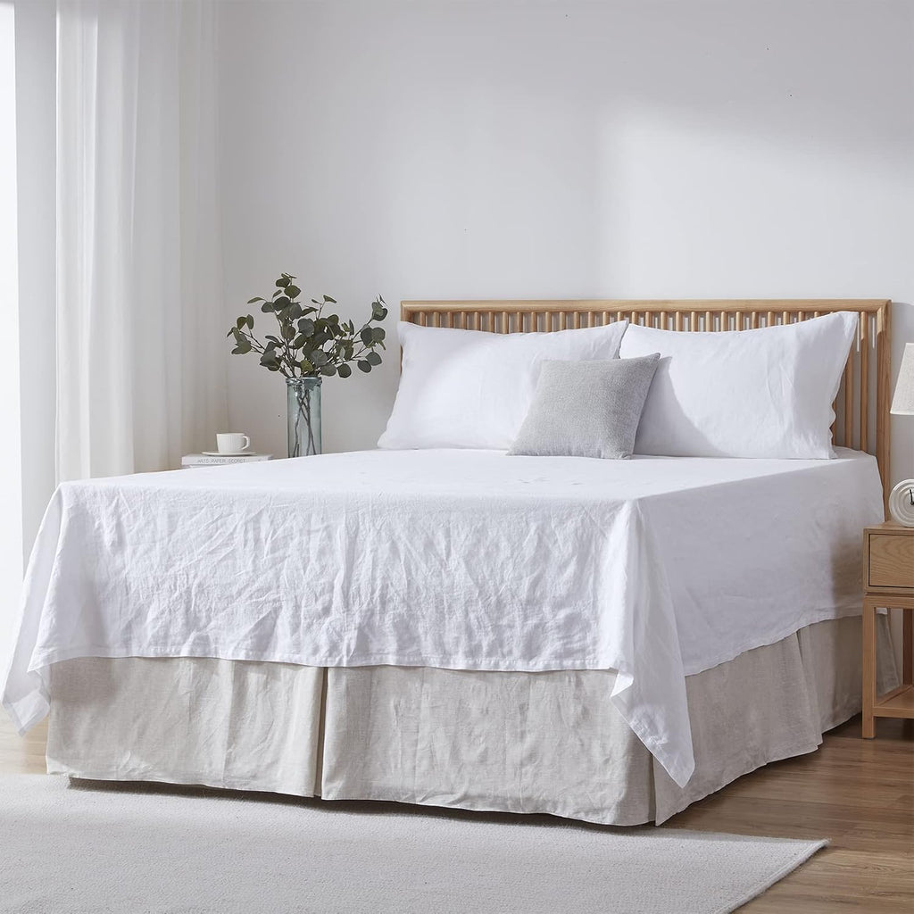 Basic Linen King Bed Skirt 18 Inch Drop