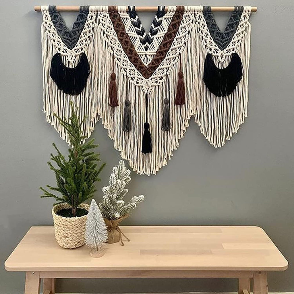 Orange Geometric Macrame Wall Hanging