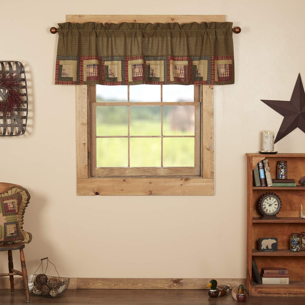 72" Green Plaid Kitchen Window Valance