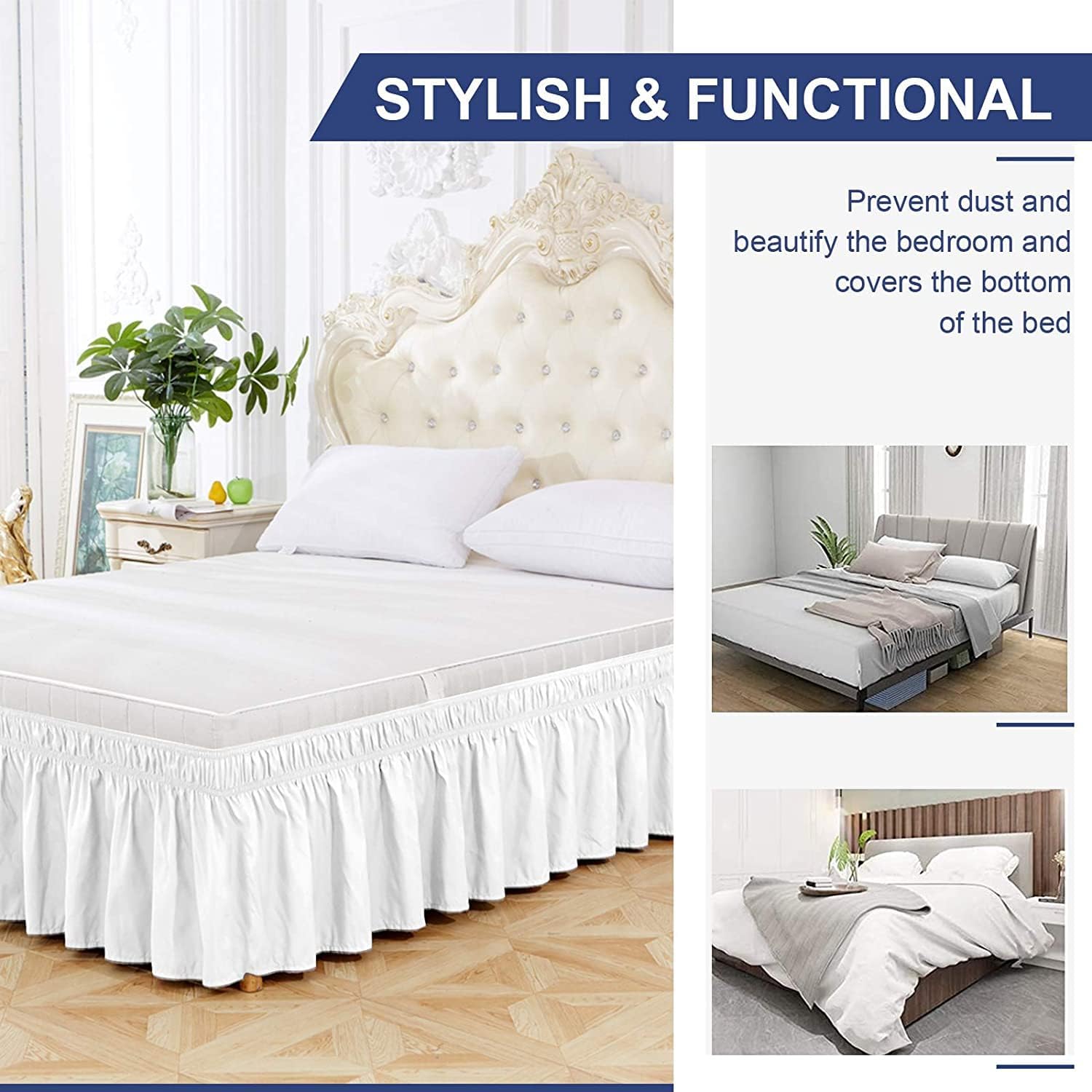 Plum Wrap Around Ruffled Queen Bed Skirt