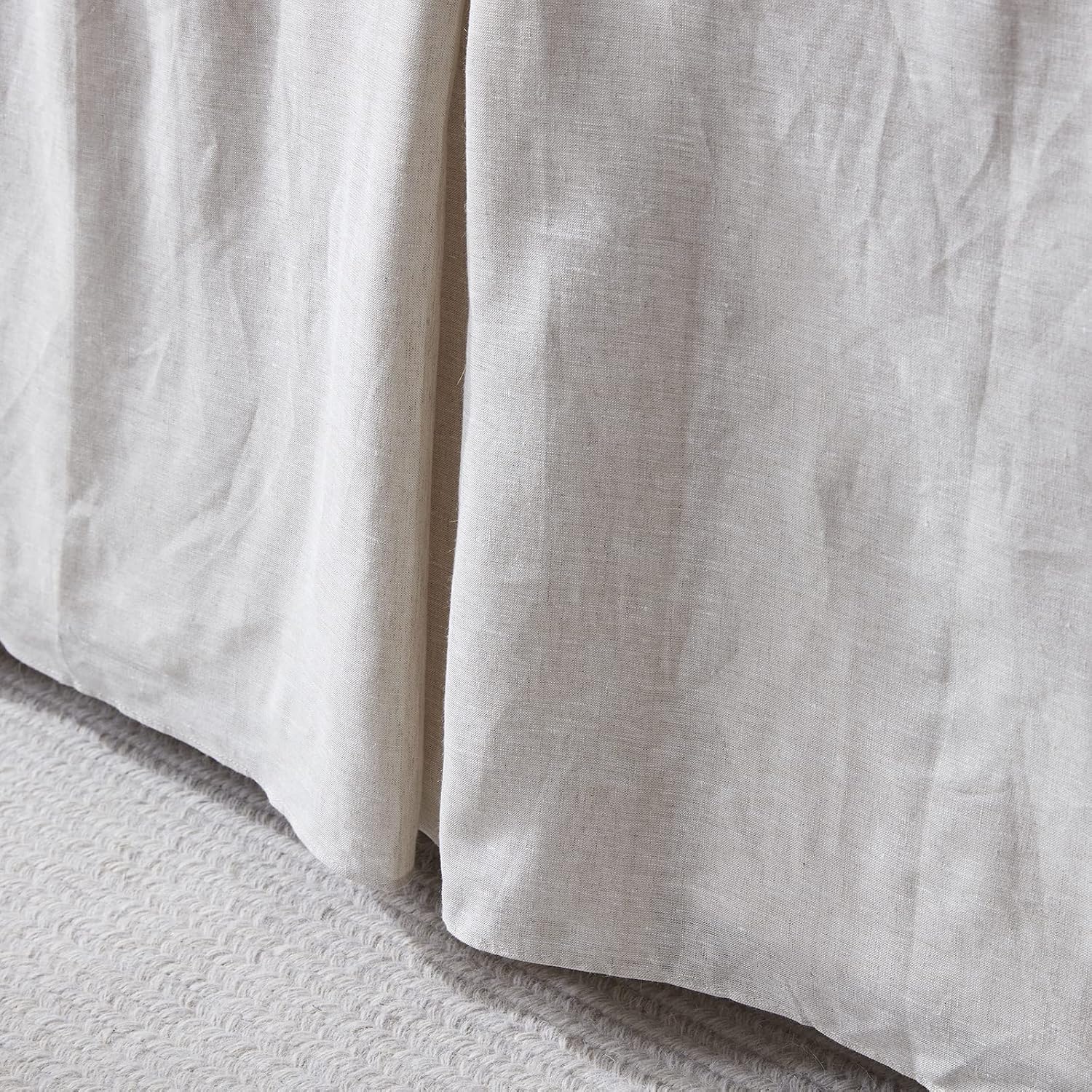 Basic Linen King Bed Skirt 18 Inch Drop