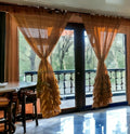 Natural Burlap Ruffle Farmhouse Curtains