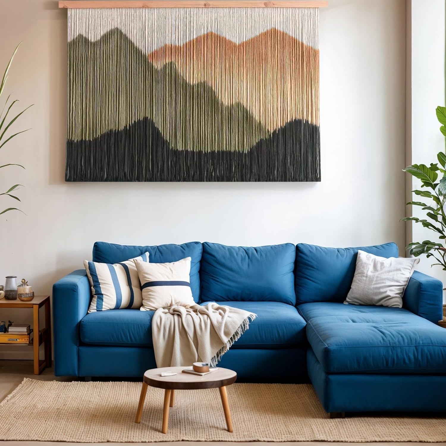 Coffee Dip Dyed Large Macrame Wall Hanging Tapestry