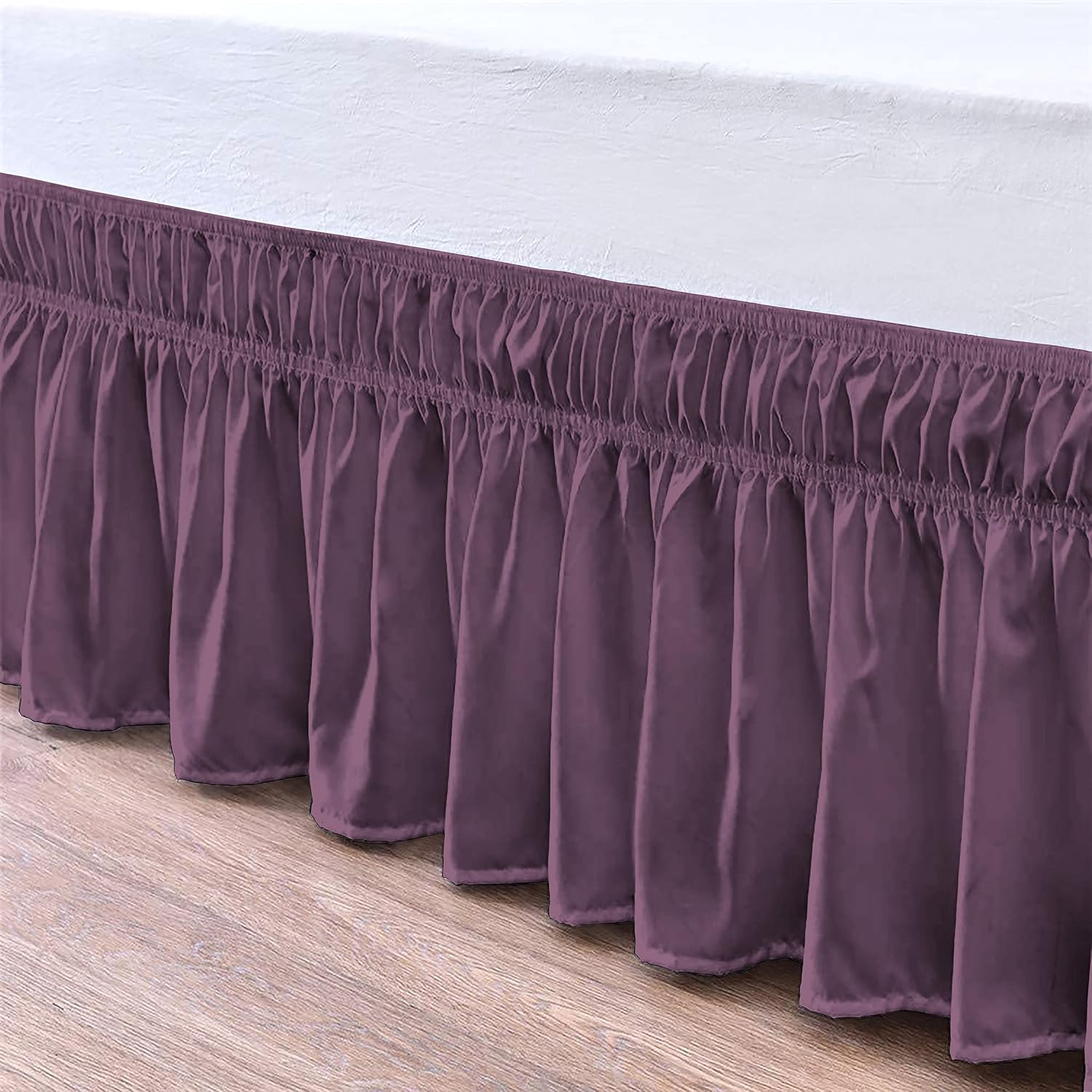 Plum Wrap Around Ruffled Queen Bed Skirt