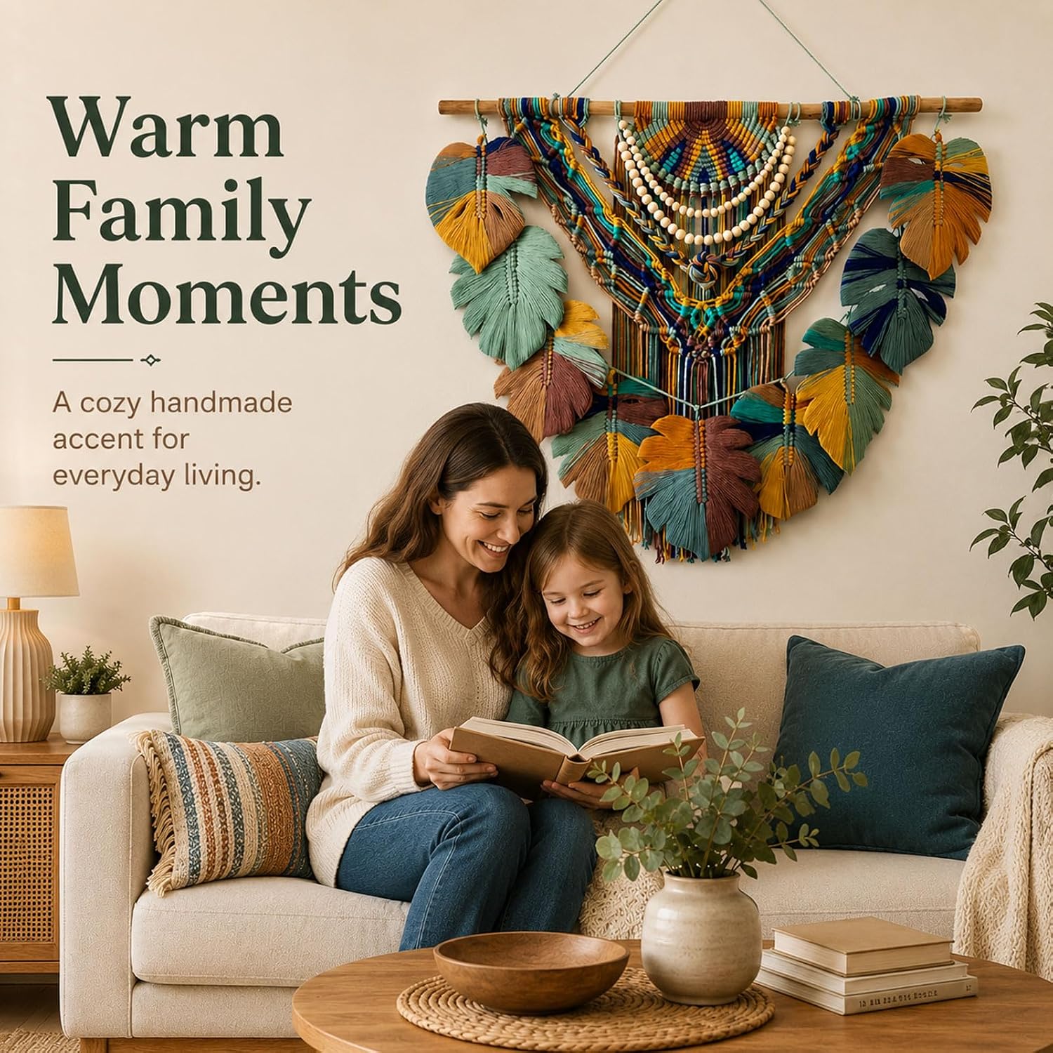 Boho Macrame Leaf Wall Hanging Decor