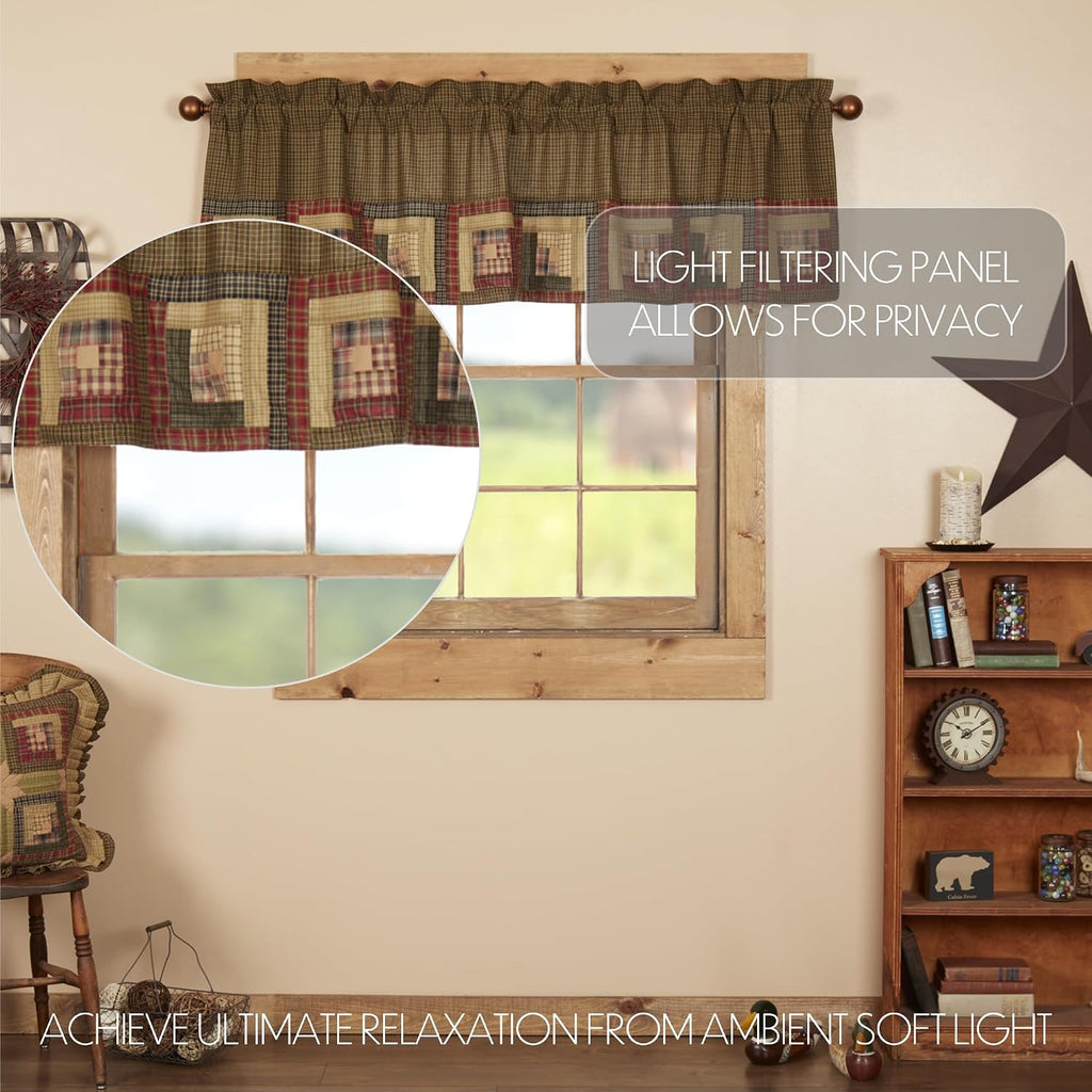 72" Green Plaid Kitchen Window Valance