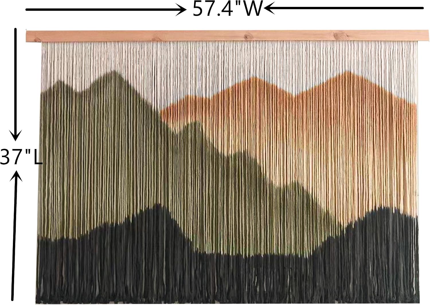 Coffee Dip Dyed Large Macrame Wall Hanging Tapestry
