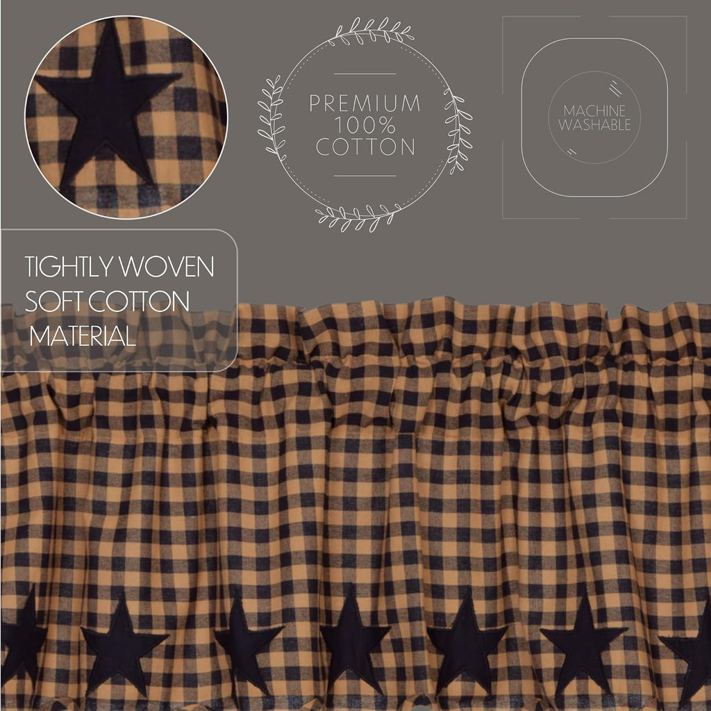 Navy Star Scalloped Prairie Swag 2 Pack
