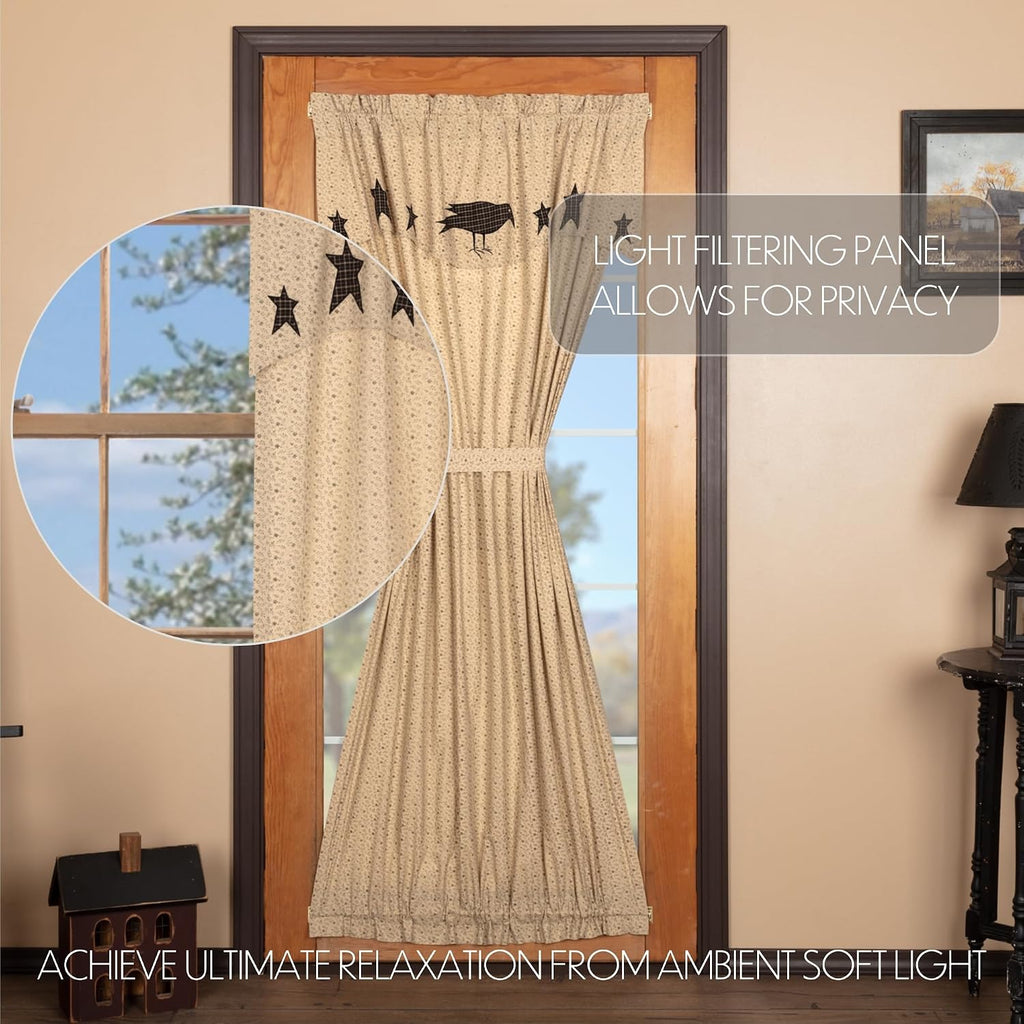 Crow Star Applique Door Window Curtain Set