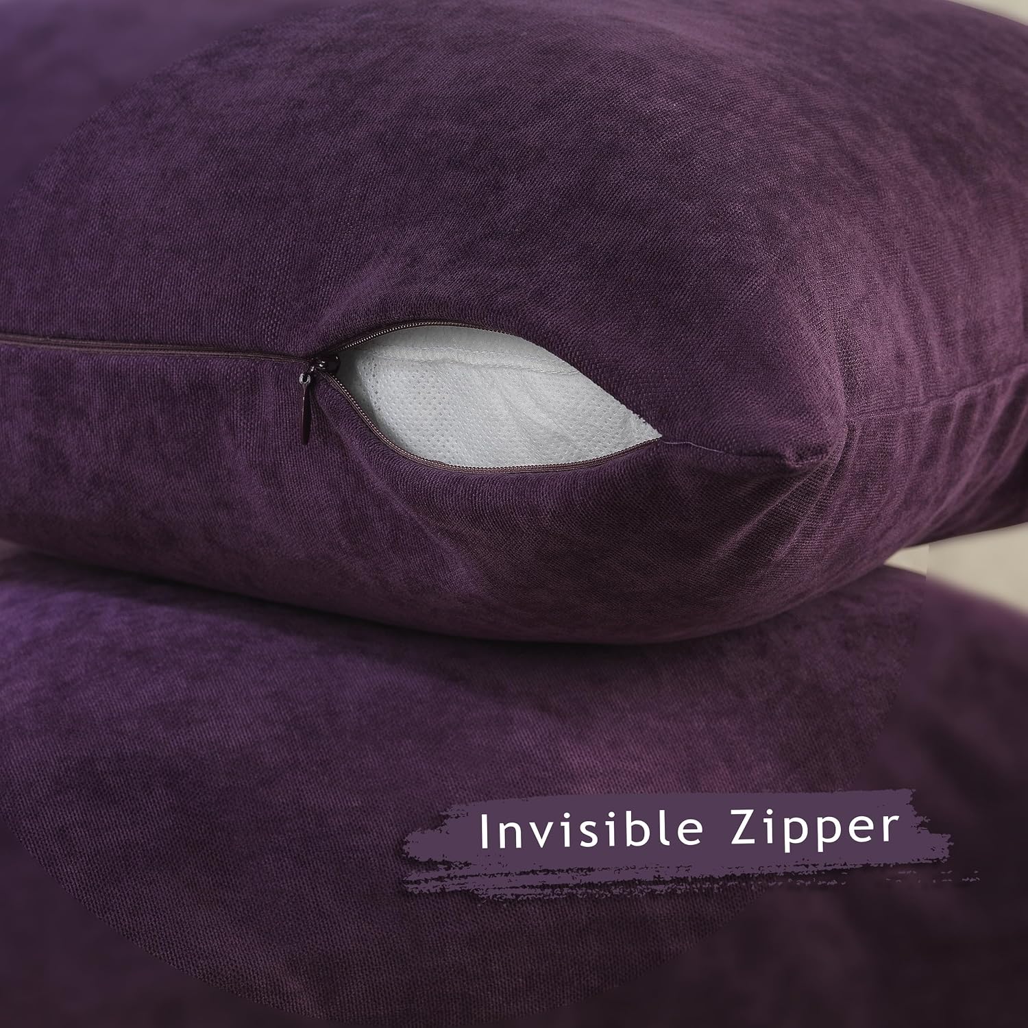 Purple Velvet Throw Pillow Covers 2 Pack
